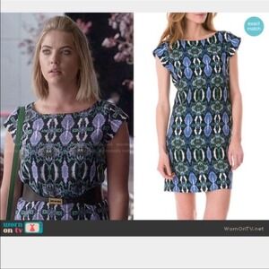 Sam Edelman Illusion Panel Shift Dress Snake Print ASO Pretty Little Liars Sz S